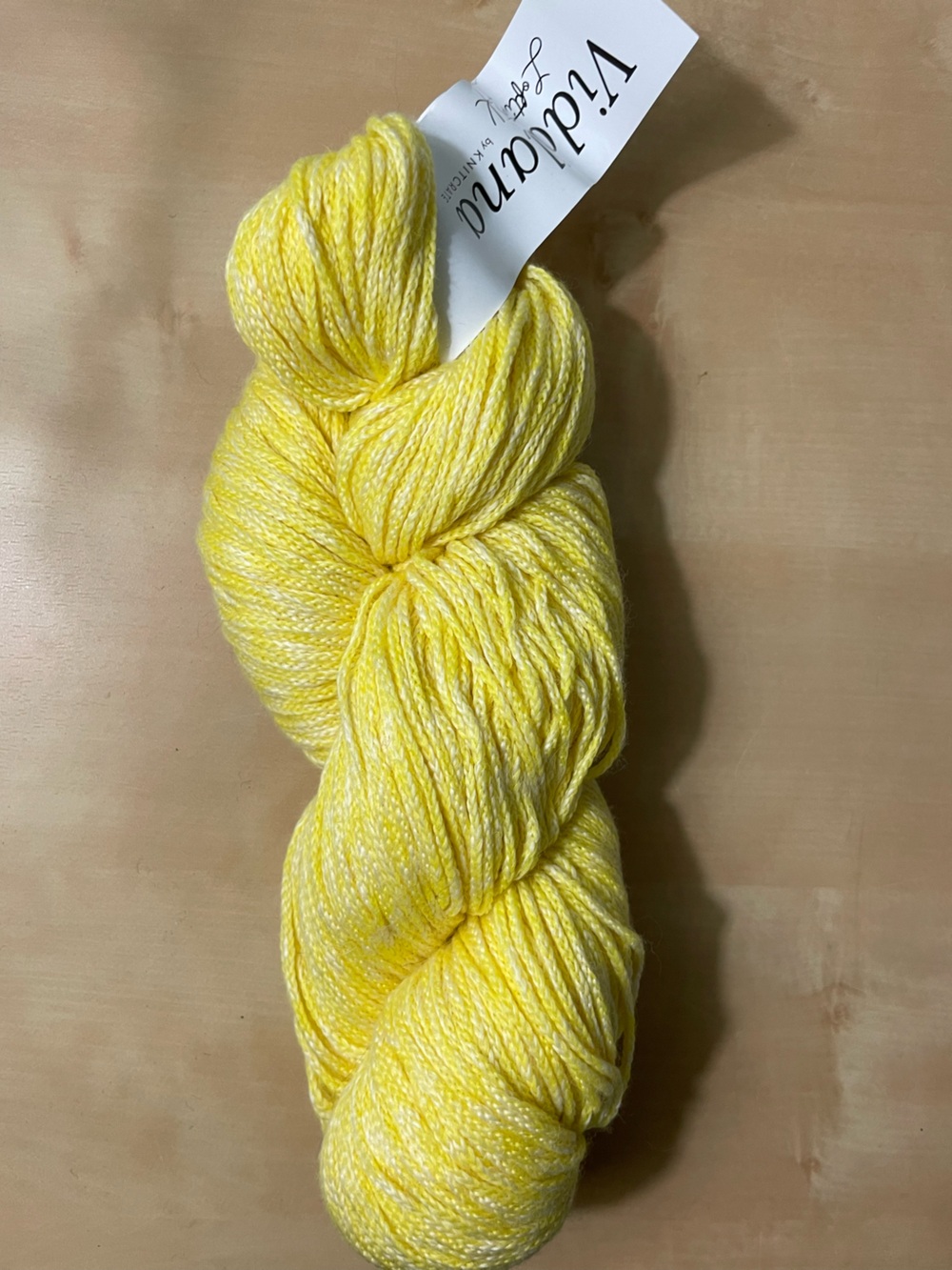 Vidaena Hand-Dyed Yellow Yarn Skein merino alpaca cotton